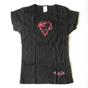 Staind Red Glitter Logo Junior Ladies Tee